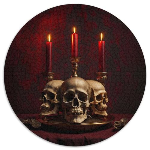 Puzzle für Erwachsene, 1000 Teile, Horror-Kunst, rundes Puzzle, interaktives Familienspiel, Denksportaufgabe, Geschenk, Lernspielzeug (67,5 x 67,5 cm) von WGLINGX