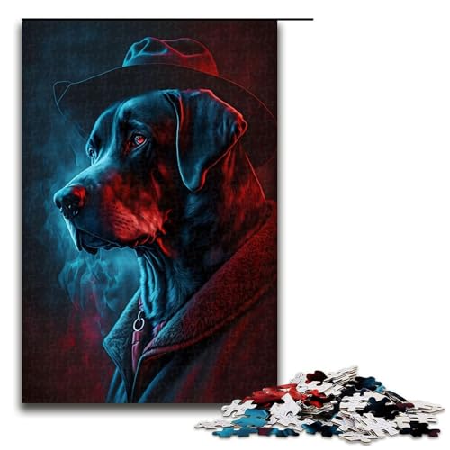 Puzzle für Erwachsene, 1000 Teile, Hunde-Verbrechenslöser-Puzzle – anspruchsvolles Spiel, 50 x 75 cm von WGLINGX
