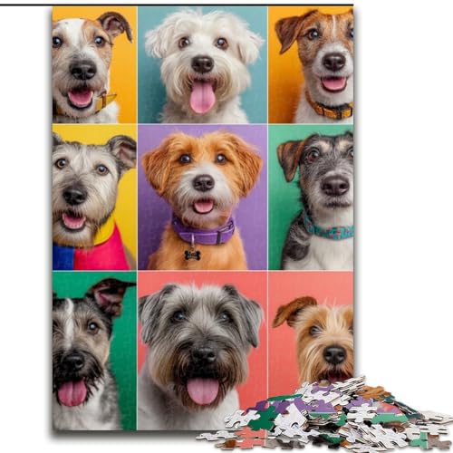 Puzzle für Erwachsene, 1000 Teile, Hundecollage, anspruchsvolle Puzzles, Spaß für die ganze Familie, Basteln, perfekt für Geburtstage, Feiertage (Größe 50x75cm) von WGLINGX