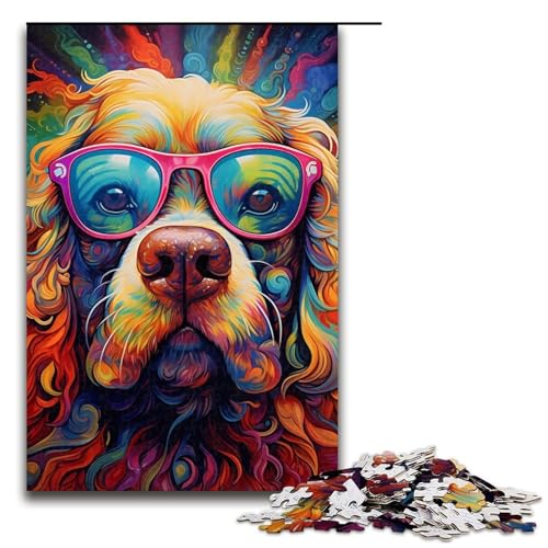 Puzzle für Erwachsene, 1000 Teile, Hundepuzzle für Erwachsene, Holzpuzzle, Lernspiel (Größe 50 x 75 cm) von WGLINGX