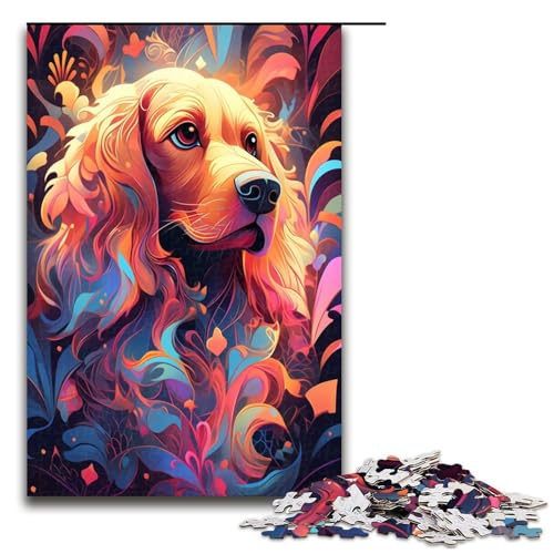 Puzzle für Erwachsene, 1000 Teile, Hundepuzzle für Erwachsene, Holzpuzzle, Lernspiel (Größe 50 x 75 cm) von WGLINGX