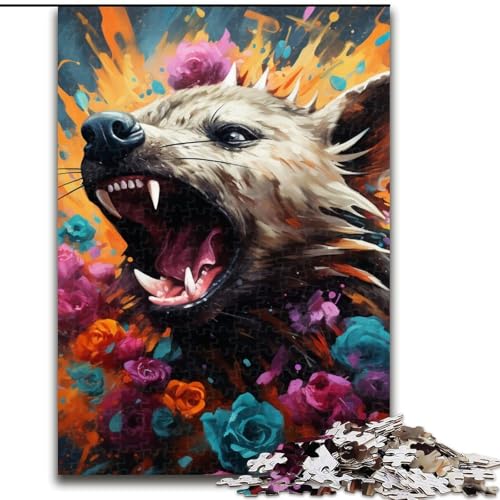 Puzzle für Erwachsene, 1000 Teile, Hyäne, 1000 Teile, Puzzle-Geschenke, Heimdeko-Geschenk, Denkspiel (Größe 50x75cm) von WGLINGX