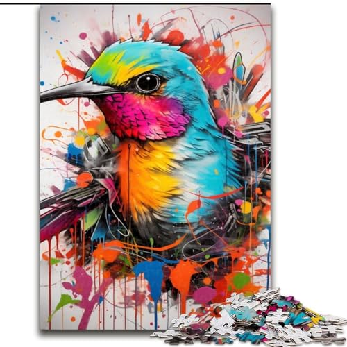 Puzzle für Erwachsene, 1000 Teile, Hyänen-Graffiti, Holzpuzzle, pädagogisches und unterhaltsames Indoor-Spiel zur Heimdekoration (Größe 50x75cm) von WGLINGX