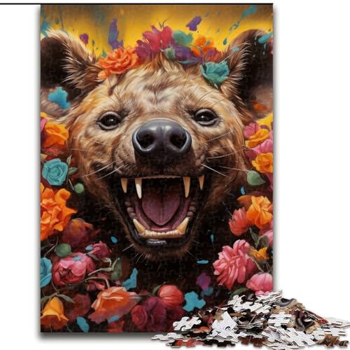 Puzzle für Erwachsene, 1000 Teile, Hyänen-Puzzle, ideales Weihnachts- oder Geburtstagsgeschenk, Partyspiel-Spielzeug (Größe 50x75cm) von WGLINGX