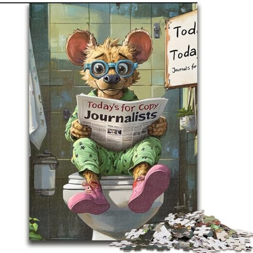 Puzzle für Erwachsene, 1000 Teile, Hyena Go Toilet, Puzzle 1000 Teile für Erwachsene, Familienaktivitätsspiel für Teenager, anspruchsvolles Denkspiel (Größe 26x38cm) von WGLINGX