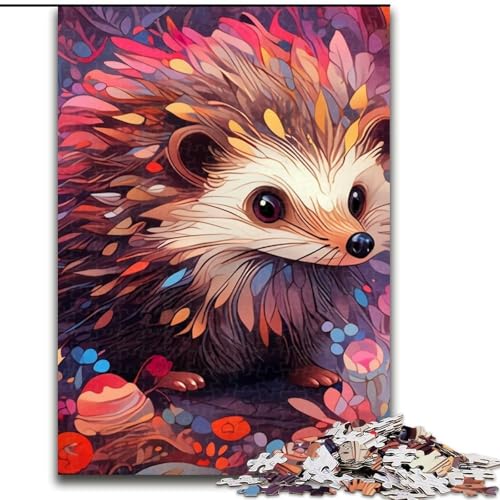 Puzzle für Erwachsene, 1000 Teile, Igel-Holzpuzzle, pädagogisches und unterhaltsames Indoor-Spiel zur Heimdekoration (Größe 50x75cm) von WGLINGX