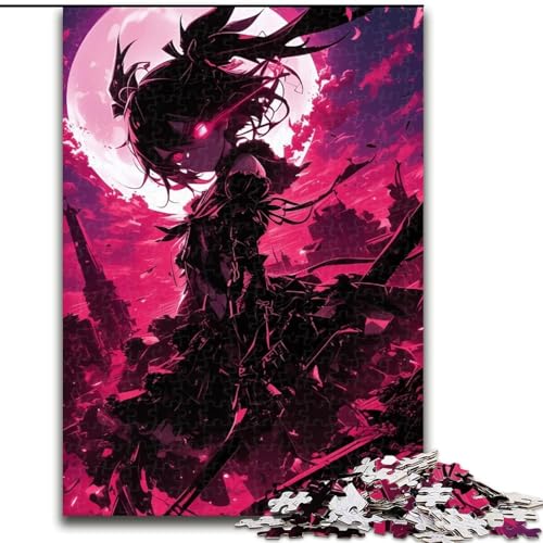 Puzzle für Erwachsene, 1000 Teile, Japanisches Anime-Mädchen, Holzpuzzle, ideales DIY-Dekor und Denksportgeschenk (Größe 50x75cm) von WGLINGX