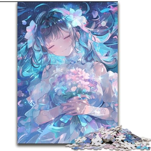Puzzle für Erwachsene, 1000 Teile, Japanisches Anime-Mädchen, Holzpuzzle, interaktives Familienspiel, geeignet für Kinder ab 14 Jahren (Größe 50x75cm) von WGLINGX