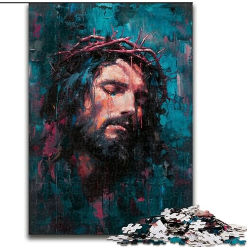 Puzzle für Erwachsene, 1000 Teile, Jesus-Holzpuzzle für Erwachsene, Familienaktivitätsspiel für Teenager, anspruchsvolles Denkspiel (Größe 50x75cm) von WGLINGX
