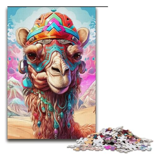 Puzzle für Erwachsene, 1000 Teile, Kamel, lustiges Familienpuzzle, Geschenkideen für Teenager ab 14 Jahren, 14,96 x 10,24 Zoll von WGLINGX