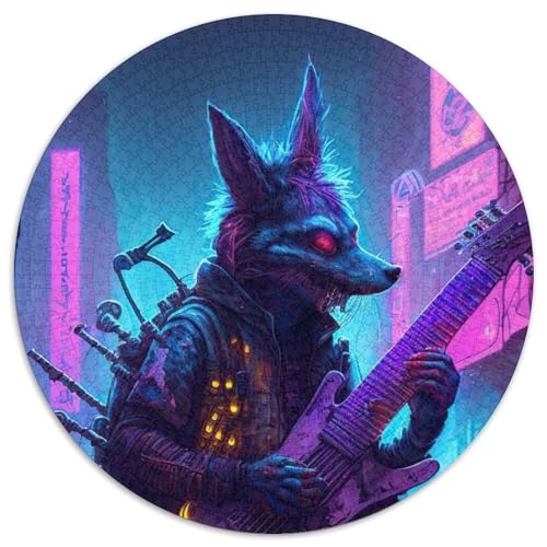 Puzzle für Erwachsene, 1000 Teile, Kaninchen-Gitarre, Tierpuzzle für Erwachsene für Jugendliche, Lernspiele, Geschenke (67,5x67,5cm) von WGLINGX