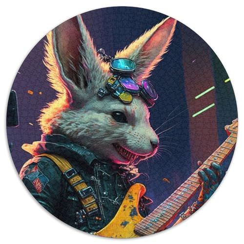 Puzzle für Erwachsene, 1000 Teile, Kaninchen-Gitarren-Tierpuzzle für Erwachsene, EIN tolles Geschenk für Familienspaß (67,5x67,5cm) von WGLINGX