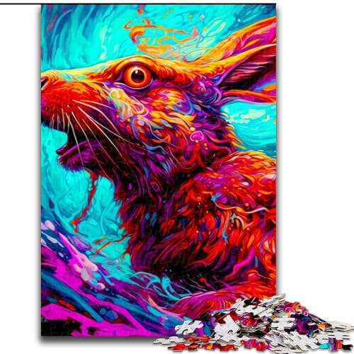 Puzzle für Erwachsene, 1000 Teile, Kaninchen-Holzpuzzle, Geburtstage, Weihnachten, Halloween, Erntedankfest, Ostern, Größe 50x75cm Puzzle für Erwachsene, 1000 Teile, Kaninchen-Holzpuzzle, Geburtstage, Weihnachten, Halloween, Erntedankfest, Ostern, Größe 50x75cm von WGLINGX