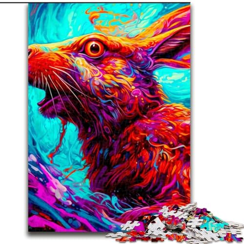 Puzzle für Erwachsene, 1000 Teile, Kaninchen-Puzzle aus Pappe, Geburtstage, Weihnachten, Halloween, Thanksgiving, Ostern, Größe 26x38cm Puzzle für Erwachsene, 1000 Teile, Kaninchen-Puzzle aus Pappe, Geburtstage, Weihnachten, Halloween, Thanksgiving, Ostern, Größe 26x38cm von WGLINGX