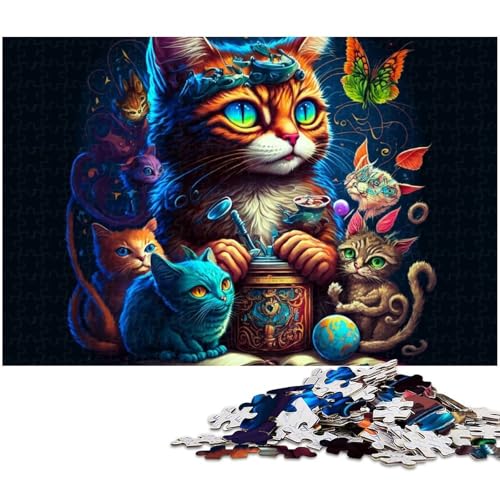 Puzzle für Erwachsene, 1000 Teile, Katze, süßes Tierpuzzle für Erwachsene und Teenager, Holzpuzzle, Familienaktivität, Größe 50 x 75 cm Puzzle für Erwachsene, 1000 Teile, Katze, süßes Tierpuzzle für Erwachsene und Teenager, Holzpuzzle, Familienaktivität, Größe 50 x 75 cm von WGLINGX