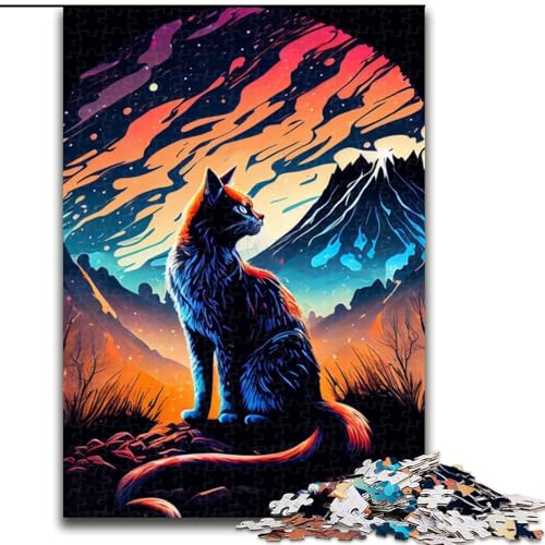 Puzzle für Erwachsene, 1000 Teile, Katze und Landschaft, Puzzle für Erwachsene, anspruchsvolles Denkspiel für Teenager, perfekt als Heimdekoration oder Geschenk, Größe 26x38cm Puzzle für Erwachsene, 1000 Teile, Katze und Landschaft, Puzzle für Erwachsene, anspruchsvolles Denkspiel für Teenager, perfekt als Heimdekoration oder Geschenk, Größe 26x38cm von WGLINGX
