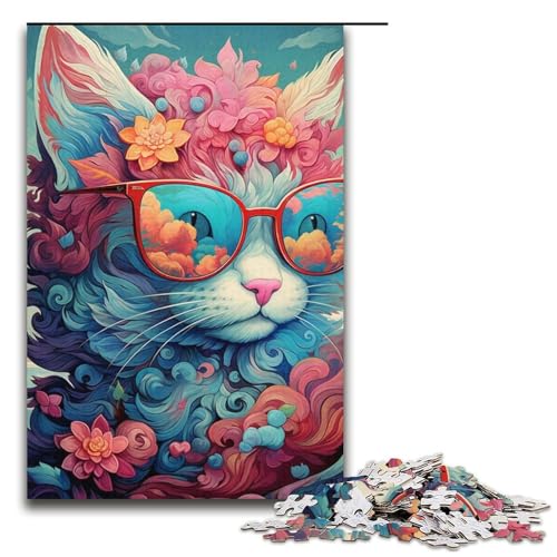 Puzzle für Erwachsene, 1000 Teile, Katzen-Familienspaß, Puzzle-Geschenkideen für Teenager ab 14 Jahren, 14,96 x 10,24 Zoll von WGLINGX
