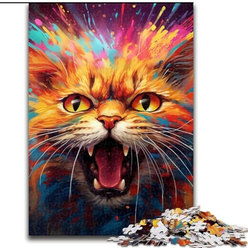 Puzzle für Erwachsene, 1000 Teile, Katzen-Holzpuzzle, pädagogisches und unterhaltsames Indoor-Spiel zur Heimdekoration (Größe 50x75cm) von WGLINGX