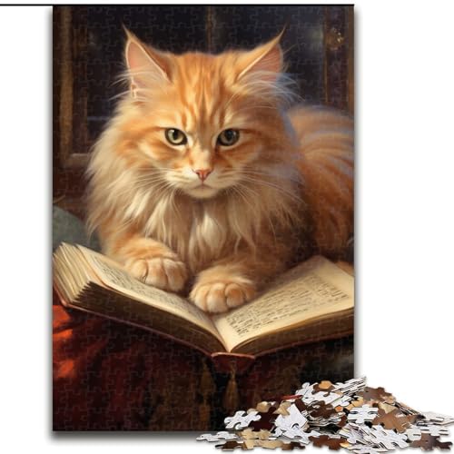 Puzzle für Erwachsene, 1000 Teile, Katzen-Lesebuch, Papppuzzle, anspruchsvolles Denkspiel, Spieleabend für die ganze Familie (Größe 26x38cm) von WGLINGX