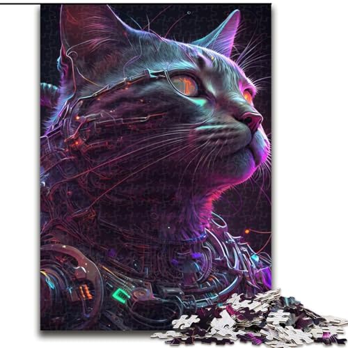 Puzzle für Erwachsene, 1000 Teile, Katzen-Puzzle aus Pappe, Geburtstage, Weihnachten, Halloween, Thanksgiving, Ostern, Größe 26x38cm Puzzle für Erwachsene, 1000 Teile, Katzen-Puzzle aus Pappe, Geburtstage, Weihnachten, Halloween, Thanksgiving, Ostern, Größe 26x38cm von WGLINGX
