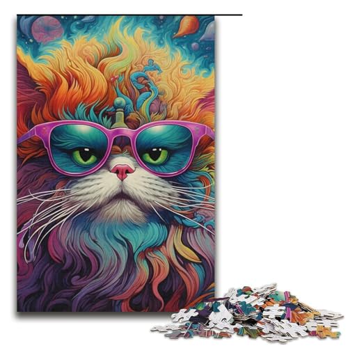 Puzzle für Erwachsene, 1000 Teile, Katzen-Puzzle für Lernspiele, Herausforderungsspielzeug, einzigartige Heimdekoration und Geschenke, 14,96 x 10,24 Zoll Puzzle für Erwachsene, 1000 Teile, Katzen-Puzzle für Lernspiele, Herausforderungsspielzeug, einzigartige Heimdekoration und Geschenke, 14,96 x 10,24 Zoll von WGLINGX