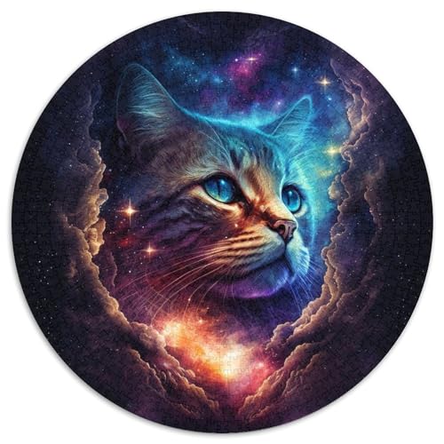 Puzzle für Erwachsene, 1000 Teile, Katzen-Rundpuzzle als 1000-teilige Geburtstagsgeschenkidee, anspruchsvolles Denkspiel (67,5x67,5cm) von WGLINGX