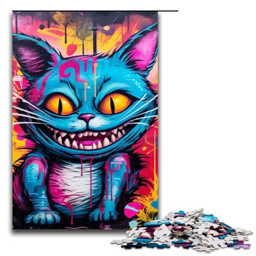 Puzzle für Erwachsene, 1000 Teile, Katzenkunst-Graffiti-Puzzle, pädagogische Herausforderung mit passendem Poster und Quizblatt, 50 x 75 cm Puzzle für Erwachsene, 1000 Teile, Katzenkunst-Graffiti-Puzzle, pädagogische Herausforderung mit passendem Poster und Quizblatt, 50 x 75 cm von WGLINGX