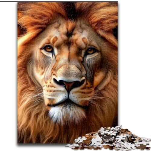 Puzzle für Erwachsene, 1000 Teile, König-Löwe-Holzpuzzle, interaktives Familienspiel, geeignet für Kinder ab 14 Jahren (Größe 50x75cm) von WGLINGX