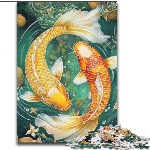 Puzzle für Erwachsene, 1000 Teile, Koi, 1000 Teile, Puzzle für Erwachsene, für Jugendliche ab 14 Jahren, Heimdekoration (Größe 26x38cm) von WGLINGX