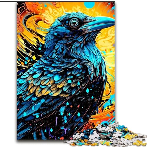 Puzzle für Erwachsene, 1000 Teile, Krähe, schwierige Puzzles für Erwachsene, Lernspiele, Heimdekoration (Größe 26x38cm) von WGLINGX