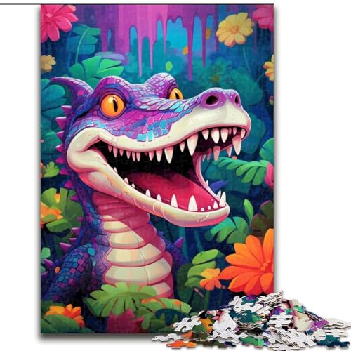 Puzzle für Erwachsene, 1000 Teile, Krokodil-Puzzle, 1000 Teile für Erwachsene, Lernspiel, Herausforderungsspielzeug (Größe 26x38cm) von WGLINGX
