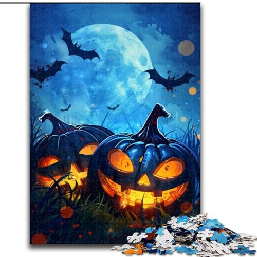 Puzzle für Erwachsene, 1000 Teile, Kürbiskrähe, Holzpuzzle, interaktives Familienspiel, geeignet für Kinder ab 14 Jahren (Größe 50x75cm) von WGLINGX