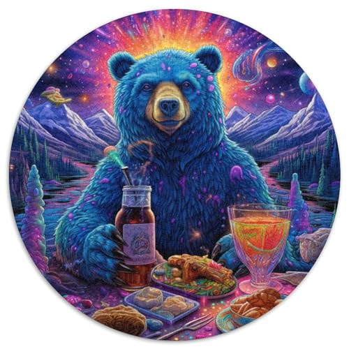 Puzzle für Erwachsene, 1000 Teile, Kunst, Tier, Bär, Papierpuzzle, anspruchsvolles DIY-Dekorationsspiel, interaktives Familienspielzeug (67,5 x 67,5 cm) von WGLINGX