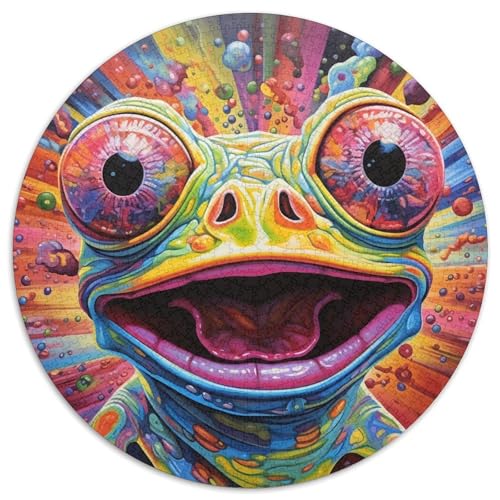 Puzzle für Erwachsene, 1000 Teile, Kunst, Tier, Frosch, Papierpuzzle, anspruchsvolles DIY-Dekorationsspiel, interaktives Familienspielzeug (67,5 x 67,5 cm) von WGLINGX