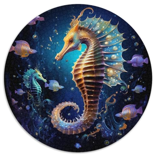 Puzzle für Erwachsene, 1000 Teile, Kunst, Tiere, Seepferdchen, Karton-Puzzle, Spielzeug, Geschenk, pädagogisches, intellektuelles, entspannendes Familienspiel (67,5 x 67,5 cm) von WGLINGX