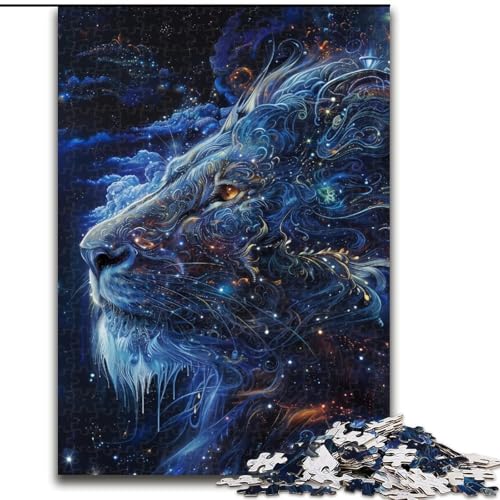 Puzzle für Erwachsene, 1000 Teile, Kunst-Löwen, Holzpuzzle, anspruchsvolles Denkspiel für Teenager, Familienspaß, DIY-Heimdekor-Geschenk (Größe 50x75cm) von WGLINGX