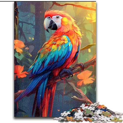 Puzzle für Erwachsene, 1000 Teile, Kunst-Papagei, Papppuzzle, anspruchsvolle DIY-Kunst für Enthusiasten, Entspannung (Größe 26x38cm) von WGLINGX