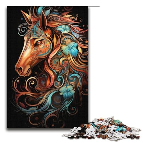 Puzzle für Erwachsene, 1000 Teile, Kunst-Pferde-Puzzle, Denkspiel, anspruchsvoll, Aber unterhaltsam und humorvoll, 38 x 26 cm Puzzle für Erwachsene, 1000 Teile, Kunst-Pferde-Puzzle, Denkspiel, anspruchsvoll, Aber unterhaltsam und humorvoll, 38 x 26 cm von WGLINGX