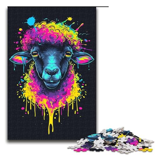 Puzzle für Erwachsene, 1000 Teile, Kunstschaf, Stressabbau, Weihnachtswunschliste mit Weihnachtsmann, 50 x 75 cm von WGLINGX