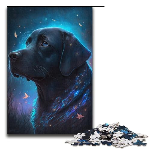 Puzzle für Erwachsene, 1000 Teile, Labrador Retriever-Hund, Lernspiele, Heimdekoration, Puzzle, Künstlersammlung (Größe 38 x 26 cm) von WGLINGX