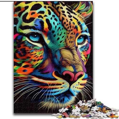 Puzzle für Erwachsene, 1000 Teile, Leoparden-Pop-Art-Tier-Puzzle aus Holz, perfekt für Familienspaß an Geburtstagen, Weihnachten, Größe 50x75cm Puzzle für Erwachsene, 1000 Teile, Leoparden-Pop-Art-Tier-Puzzle aus Holz, perfekt für Familienspaß an Geburtstagen, Weihnachten, Größe 50x75cm von WGLINGX