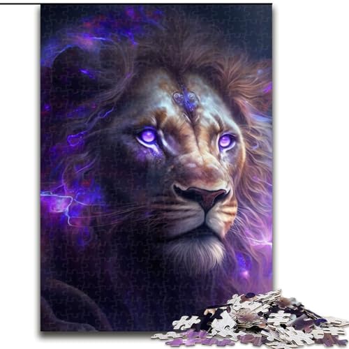 Puzzle für Erwachsene, 1000 Teile, Lila Löwe, Unmögliches Puzzle für Erwachsene, Kinder ab 14 Jahren (Größe 26x38cm) von WGLINGX
