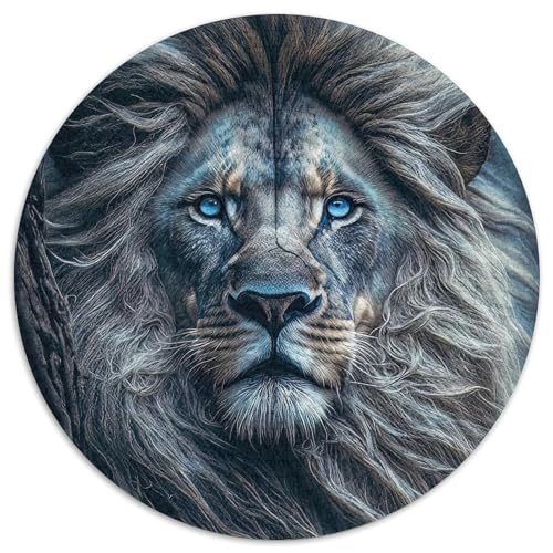 Puzzle für Erwachsene, 1000 Teile, Löwen, rund, Papierpuzzle, anspruchsvolles DIY-Dekorationsspiel, interaktives Familienspielzeug (67,5 x 67,5 cm) von WGLINGX