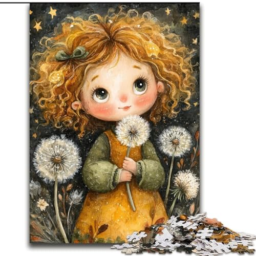 Puzzle für Erwachsene, 1000 Teile, Löwenzahn-Mädchen, Papppuzzle, Denkspiel für Teenager, Spieleabend mit der Familie (Größe 26x38cm) von WGLINGX