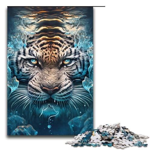 Puzzle für Erwachsene, 1000 Teile, MWhite Tiger Toy, Denkspiel, Spaß bei Aktivitäten zu Hause, Geburtstagsgeschenk, Reisegeschenk (Größe 38 x 26 cm) von WGLINGX