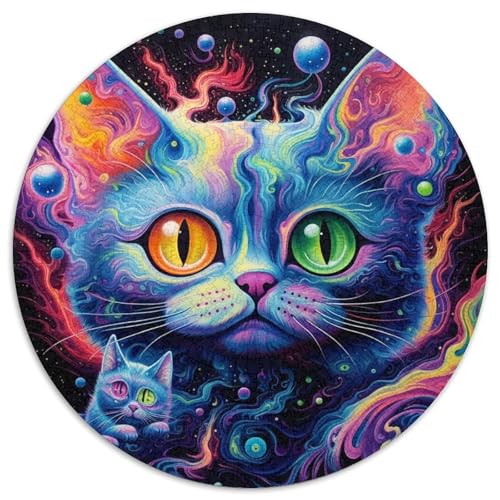 Puzzle für Erwachsene, 1000 Teile, Magic Art Cat, Kartonpuzzle mit interaktivem Familienspiel, Kinder ab 14 Jahren (67,5 x 67,5 cm) von WGLINGX