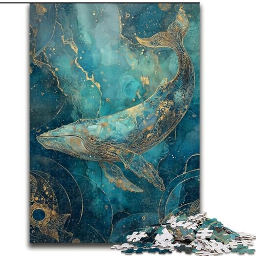 Puzzle für Erwachsene, 1000 Teile, Marmorwal, 1000 Teile, Puzzle für Erwachsene, Lernspiel, Herausforderungsspielzeug (Größe 50x75cm) von WGLINGX