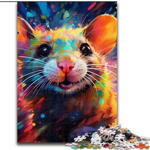 Puzzle für Erwachsene, 1000 Teile, Maus, Holzpuzzle, pädagogisches und unterhaltsames Indoor-Spiel für die Heimdekoration (Größe 50x75cm) von WGLINGX