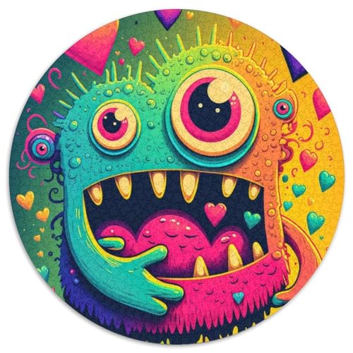 Puzzle für Erwachsene, 1000 Teile, Monster Love Frenzy Art, 1000 Teile, rundes Puzzle, Geschenke, Spaß bei Aktivitäten zu Hause, Geburtstagsgeschenk, Reisegeschenke, 1000 Teile (67,5x67,5cm) von WGLINGX