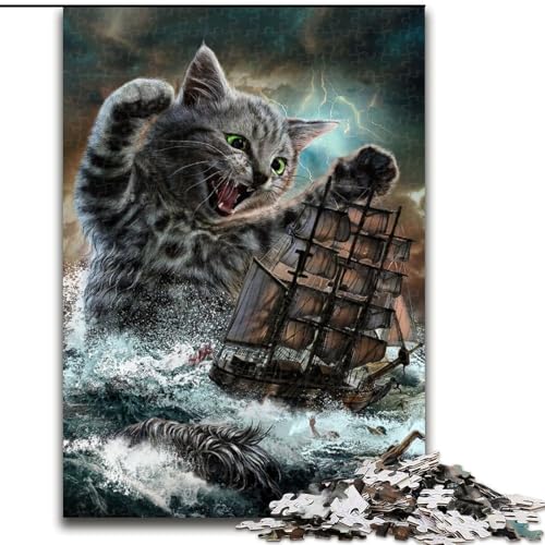 Puzzle für Erwachsene, 1000 Teile, Monster-Titan-Katze-Kraken-Puzzles für Erwachsene, EIN tolles Geschenk für Familienspaß (Größe 50x75cm) von WGLINGX